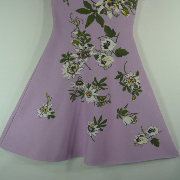 NEW OSCAR DE LA RENTA Jacquard-Knit Passionflower Dress size XS #1177 - Picture 7 of 12